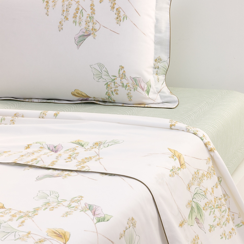 Yves Delorme Pollen Flat Sheet, Queen In Pink