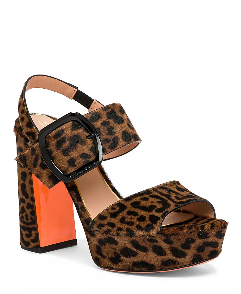 Santoni Women's Animal Print Cavallino Sandals