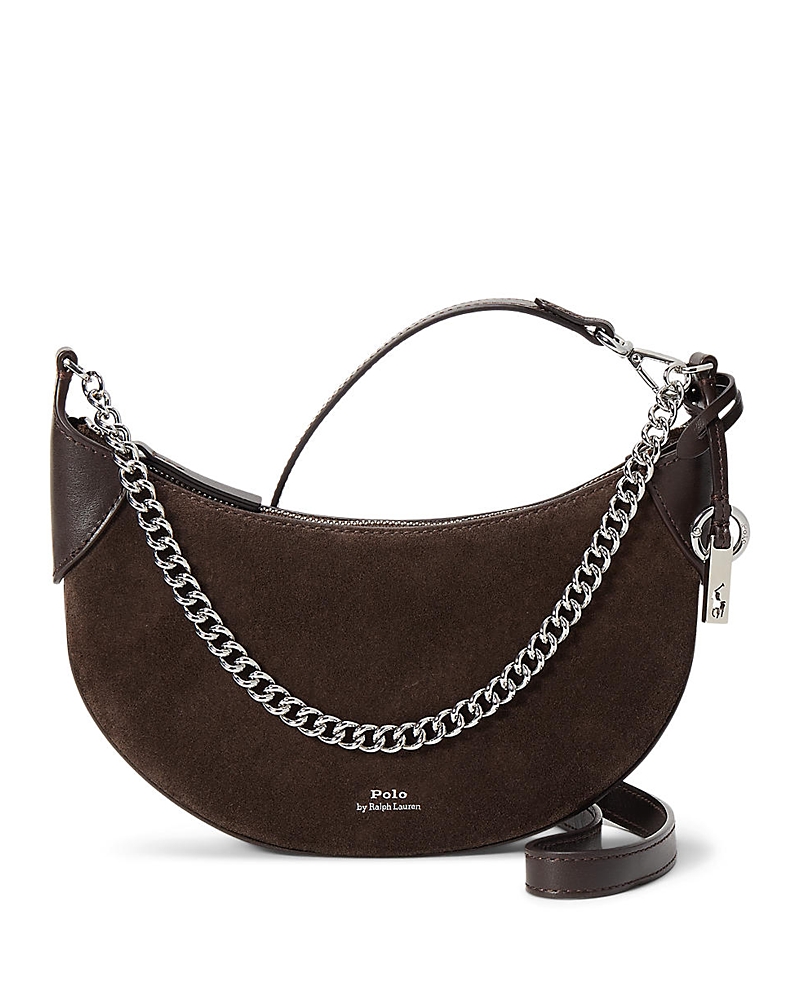 Polo Ralph Lauren Polo Id Suede Mini Chain Bag In Brown