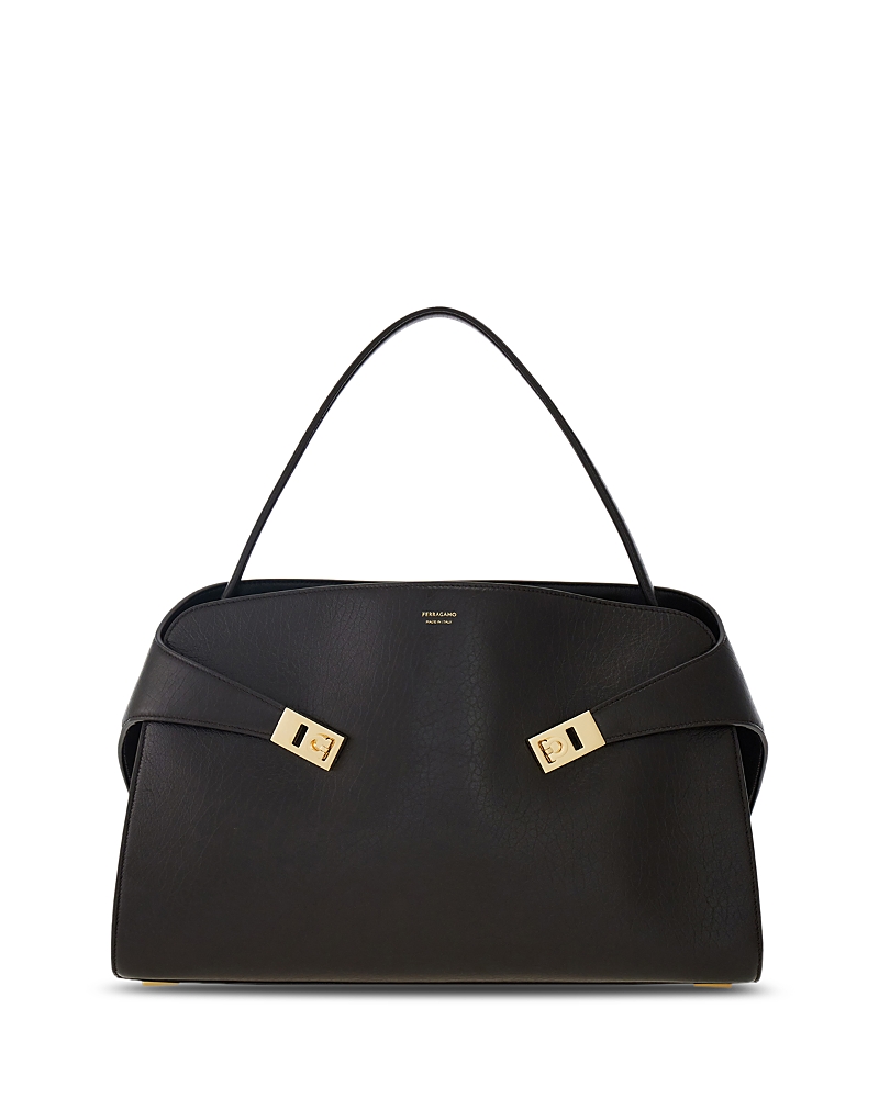 Ferragamo Medium Hug Calfskin Shoulder Bag In Brown