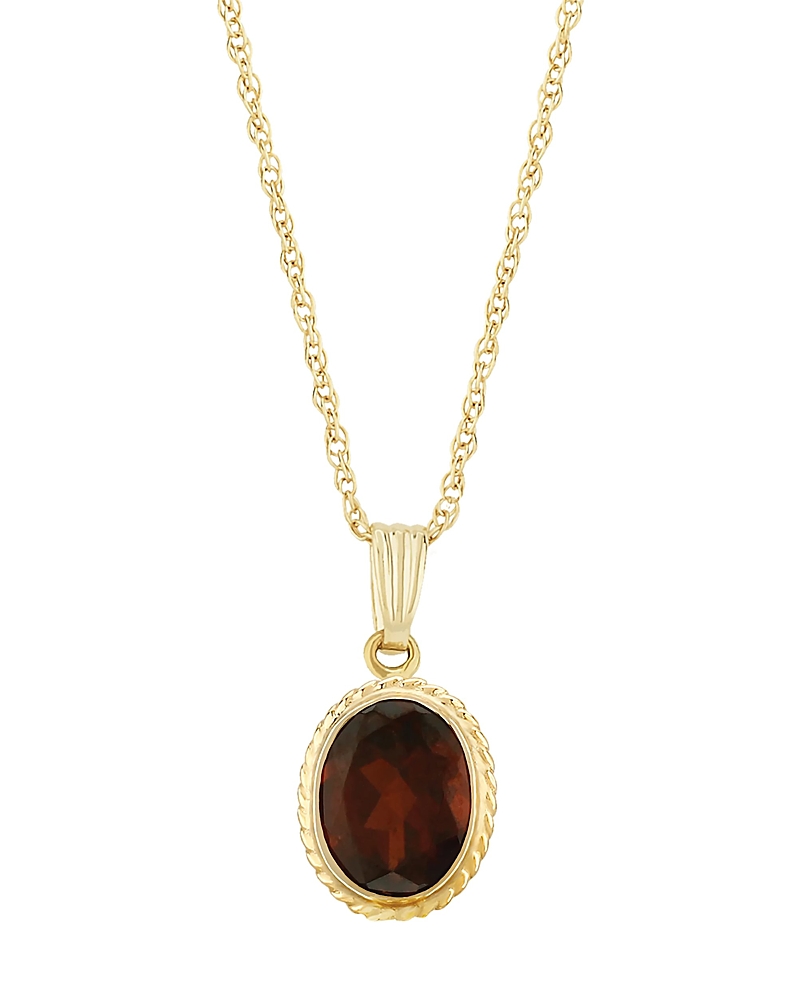 Bloomingdale's Fine Collection Gemstone Faceted Oval Pendant Necklace in 14K Yellow Gold, 18 · 18 in