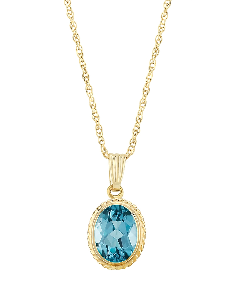 Bloomingdale's Fine Collection Gemstone Faceted Oval Pendant Necklace in 14K Yellow Gold, 18