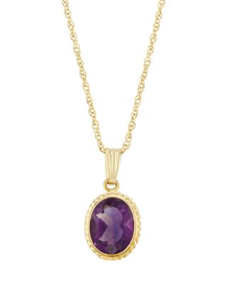 Bloomingdale's Fine Collection - Gemstone Faceted Oval Pendant Necklace in 14K Yellow Gold, 18"