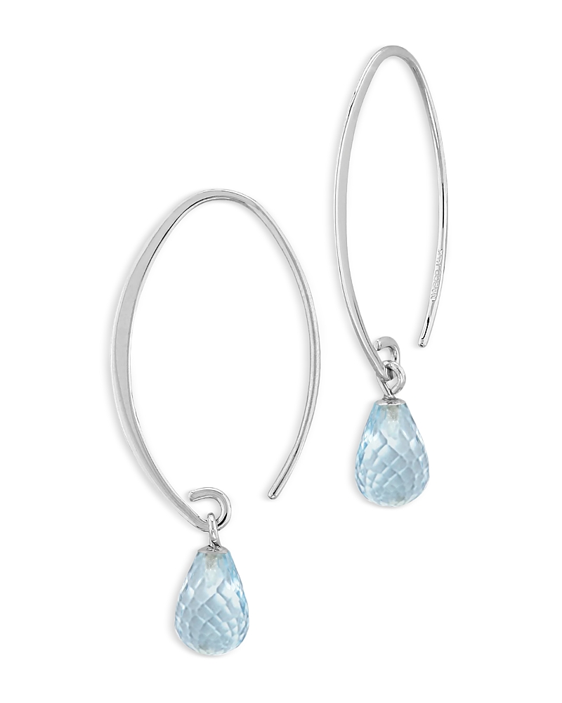Bloomingdale's Fine Collection Aquamarine Briolette Sweep Threader Earrings In 14k White Gold In Gold