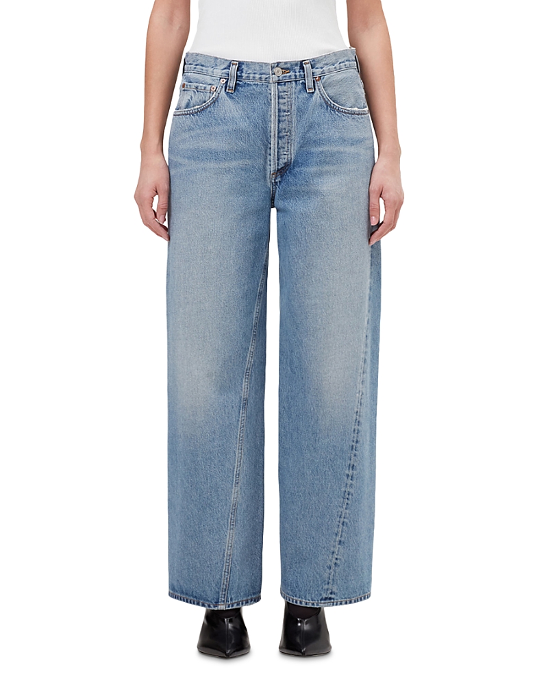 Agolde Twist Low Slung Baggy Jeans In Stage In Blue