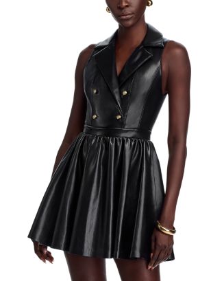 Alice and Olivia Emmy Faux Leather Mini Dress | Bloomingdale's Women
