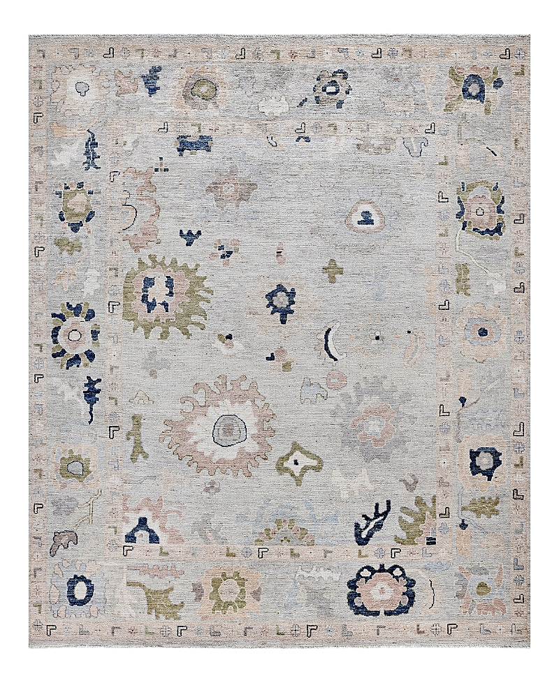 Bloomingdale's Colorful Oushak M0103-47 Area Rug, 8'0x9'9 In Gray