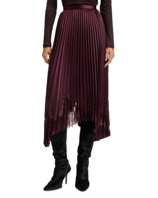 Velacey Pleated Asymmetric Maxi Skirt