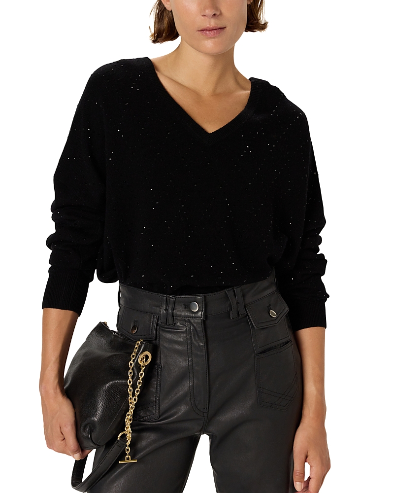Gerard Darel Edwige Wool Sweater In Black