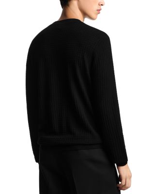 Wool Geometric Square Jacquard Sweater