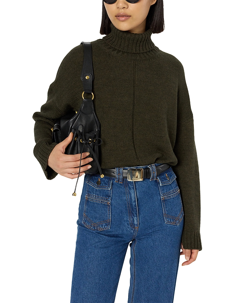 Gerard Darel Enid Turtleneck Sweater In Green