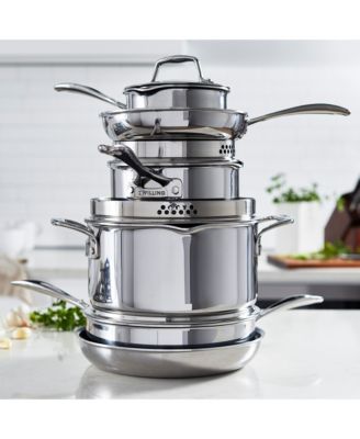 Clad CFX 10-Piece Stainless Steel Ceramic Nonstick Cookware Set 