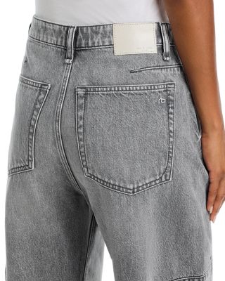 Charlie High Rise Ankle Barrel Jeans in Washed Grey