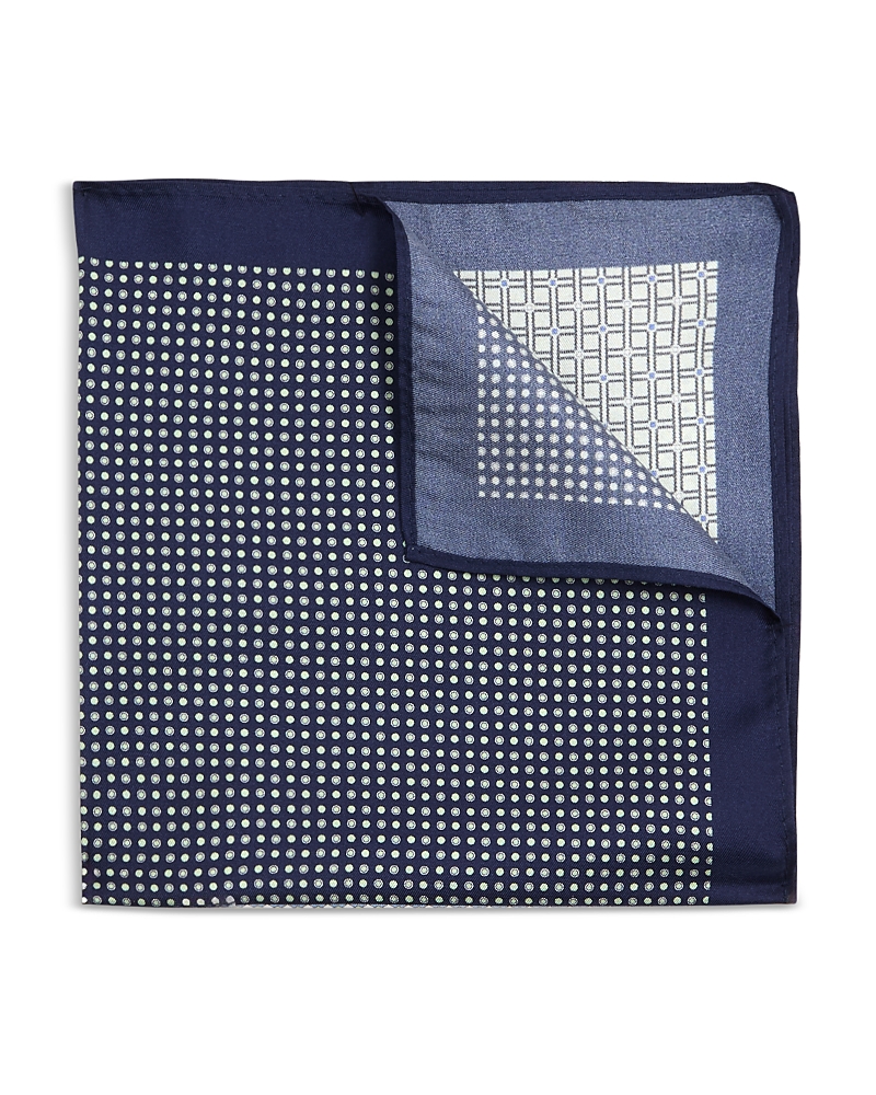 The Men's Store At Bloomingdale's Geometric Quadrant Silk Pocket Square - Exclusive In Blue
