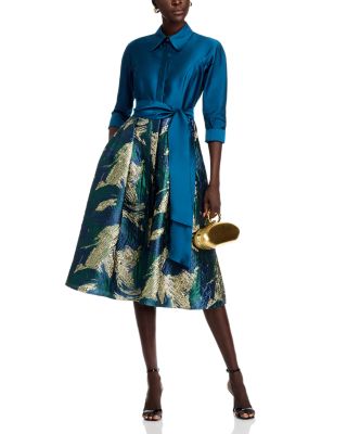 Taffeta Jacquard Shirt Dress