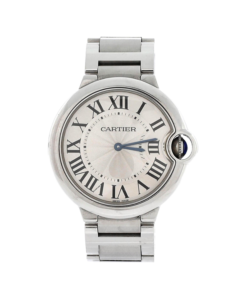 Pre-owned Pre-owned Cartier Cartier Ballon Bleu De Cartier Quartz Watch In Stainless Steel 36mm In Brown