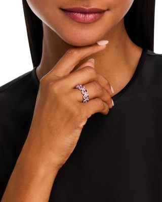 Pink Sapphire & Diamond Multi Stone Halo Ring in 14K White Gold