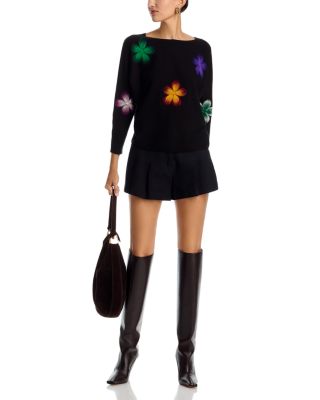 Floral Embroidered Dolman Sleeve Sweater