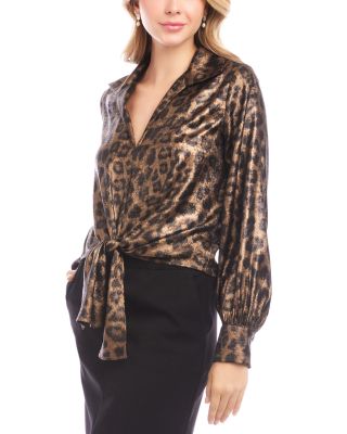 Long Sleeve Tie Front Top