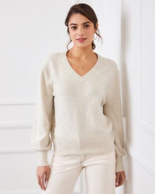 Sequinned V Neck Sweater
