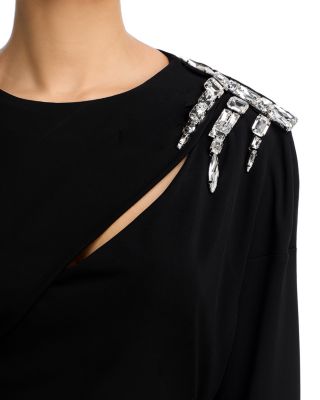 Crystal Cluster Draped Mini Dress