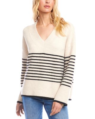 Striped V Neck Sweater