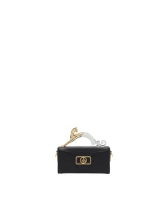 Pencil Cat Nano Leather Bag with a Bi-Material Cat