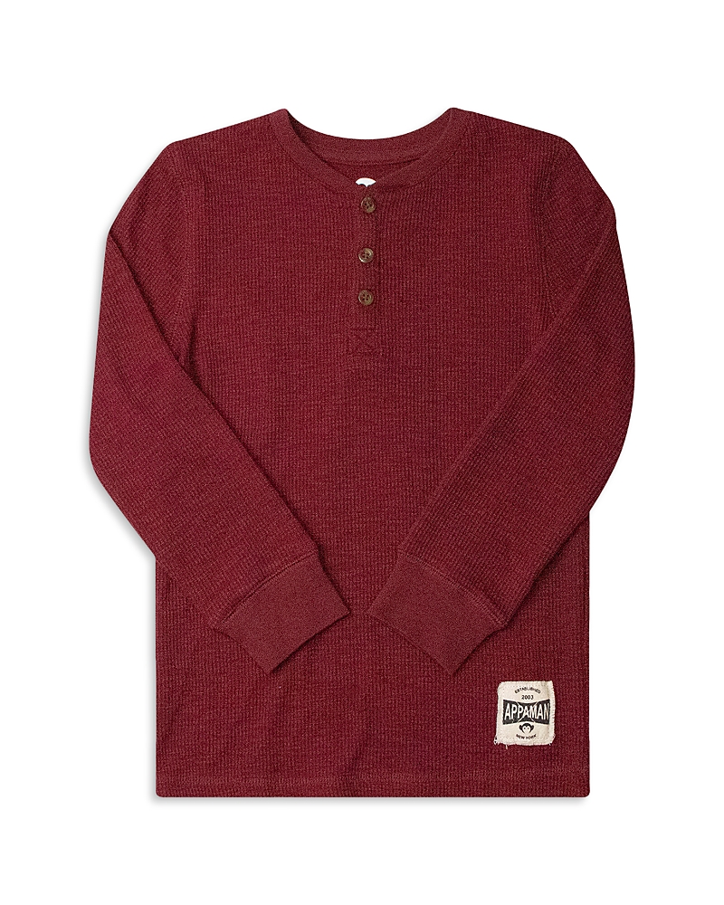 Appaman Boys' Craftsman Thermal Henley Tee - Little Kid, Big Kid In Burgundy