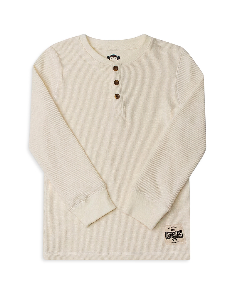 Appaman Boys' Craftsman Thermal Henley Tee - Little Kid, Big Kid In White