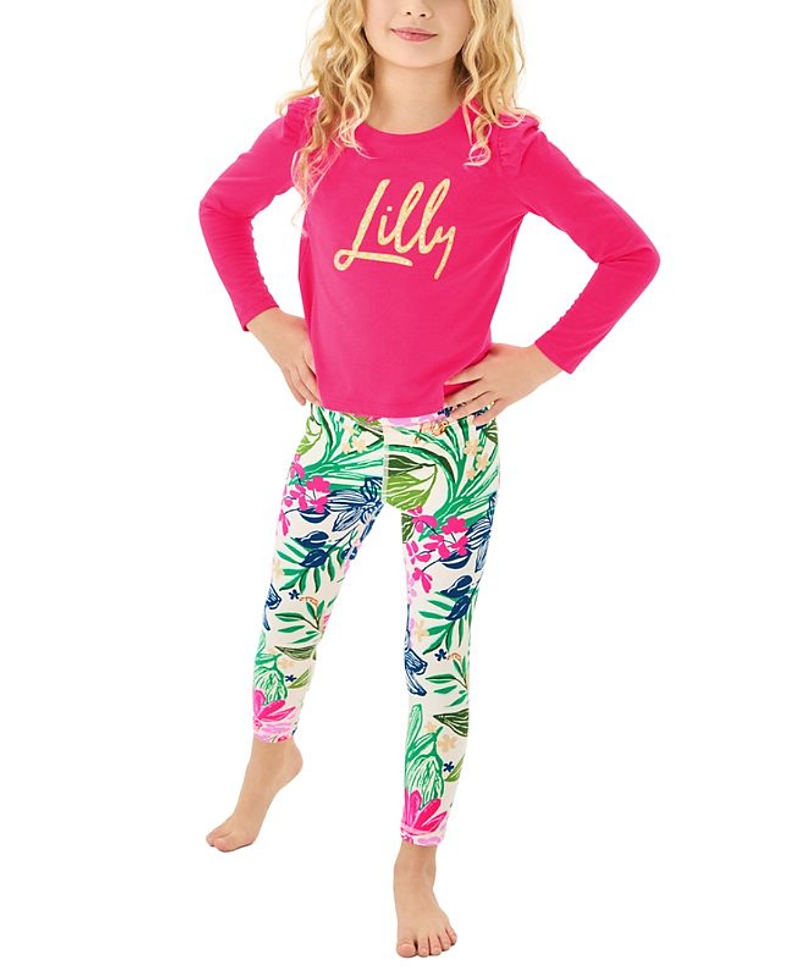 Lilly Pulitzer Girls' Mini Jansen Long Sleeved Top - Little Kid, Big Kid In Pink