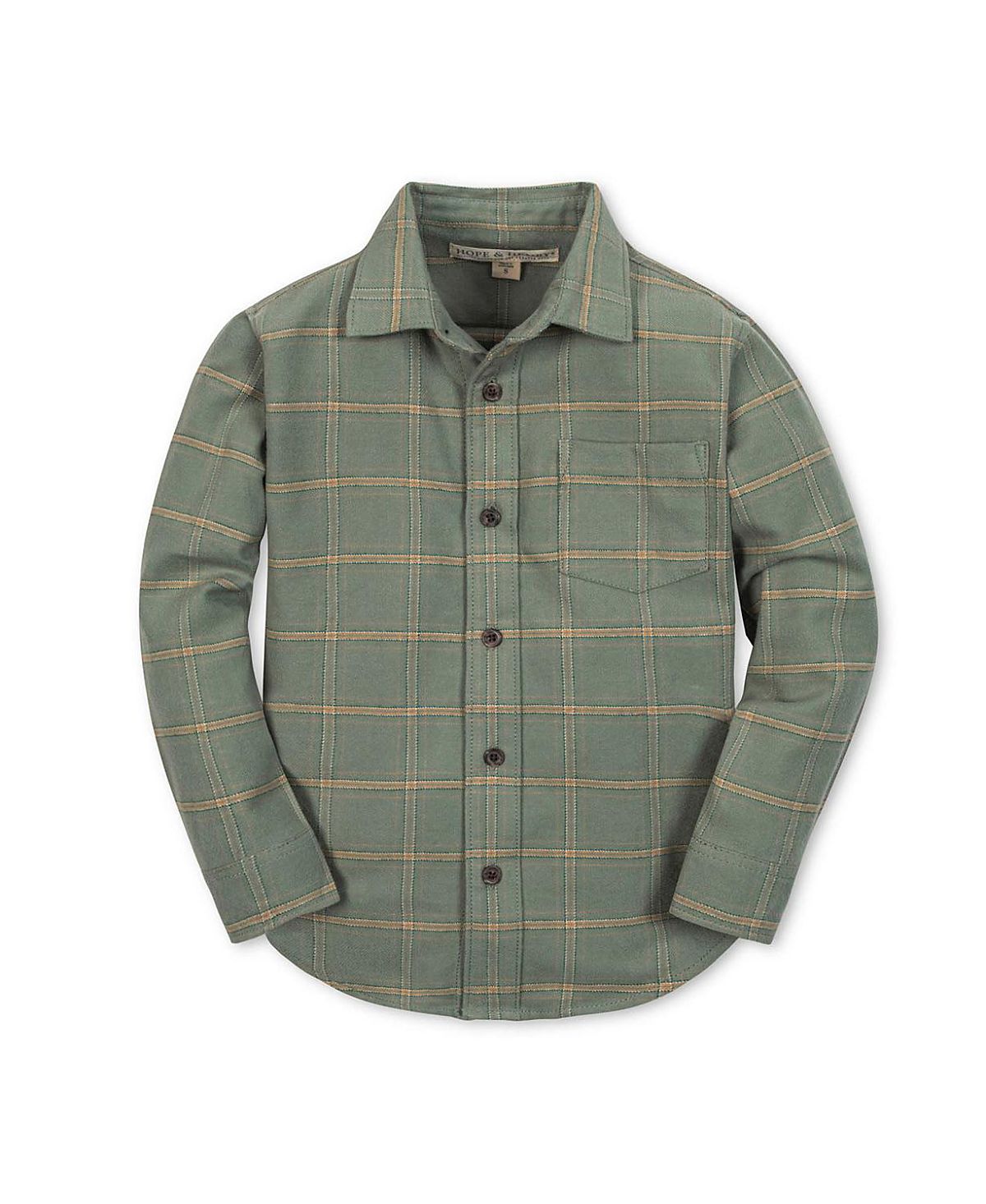 Hope & Henry Boys' Organic Long Sleeve Flannel Button Down Shirt - Little Kid, Big Kid