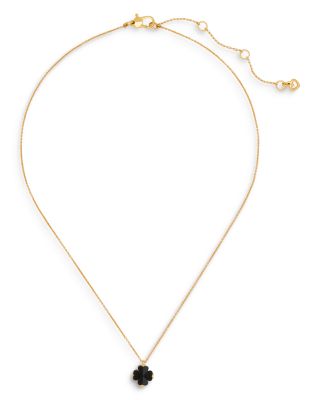 Spade Flower Stone Mini Pendant Necklace, 16-19"