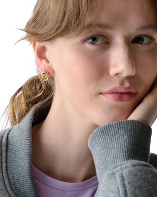 Interlock Polished Stud Earrings