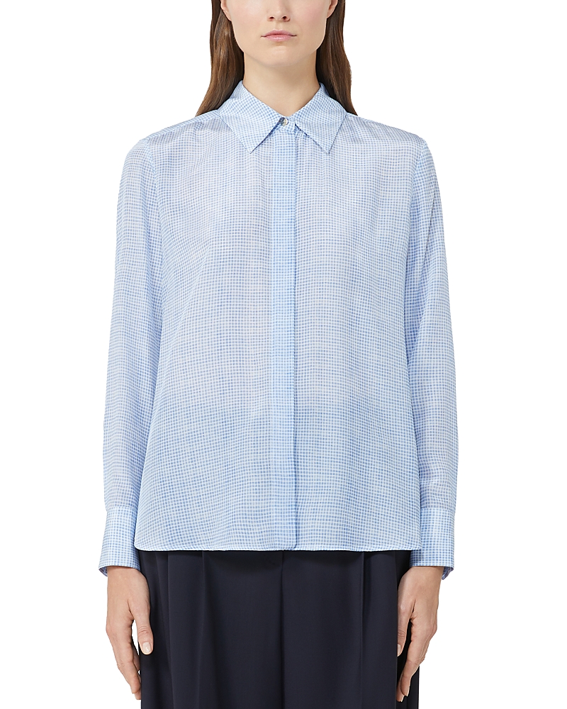 Max Mara Nola Silk Shirt In Blue