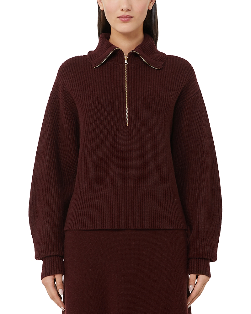 Max Mara Wool And Cashmere Jumper With Zip In Multi