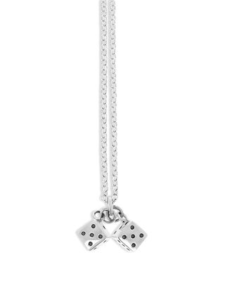 Dice Pendant Necklace in Sterling Silver