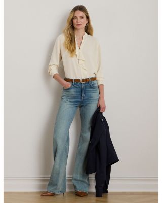 Petites High Rise Wide Leg Jeans