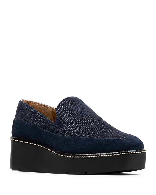 Donald Pliner Women's Wallis Embossed Suede Wedge Loafers