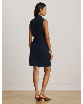 Double Breasted Crepe Sleeveless Dress