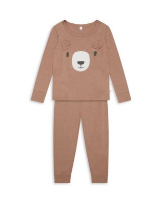 Unisex Ribbed Bear Face Pajamas - Baby