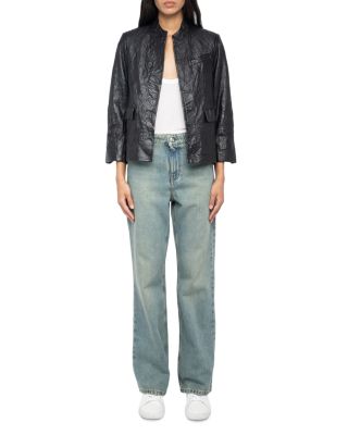 Veryn Cuir Froisse Leather Jacket