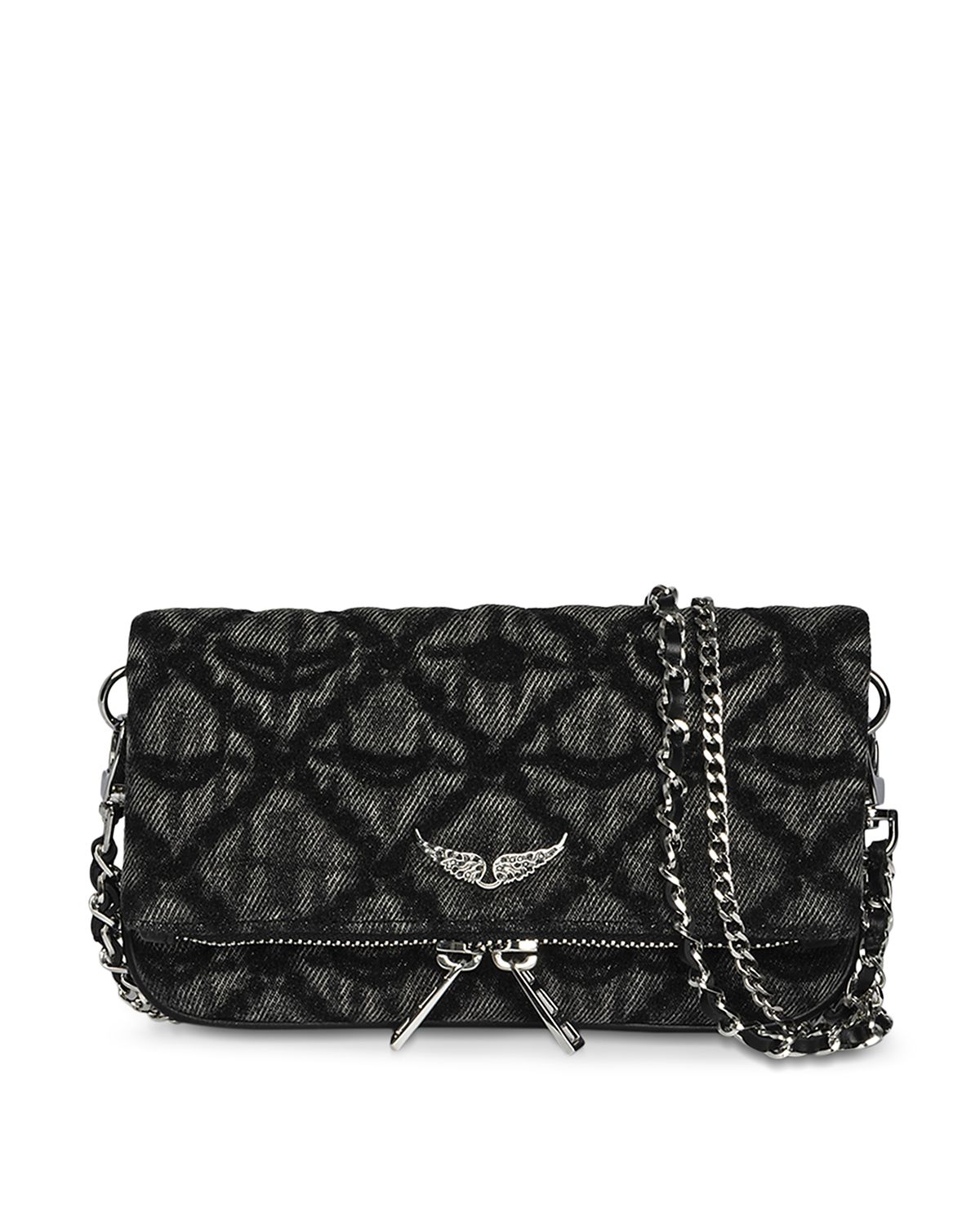 Zadig & Voltaire Rock Nano Denim Monogram Crossbody Bag
