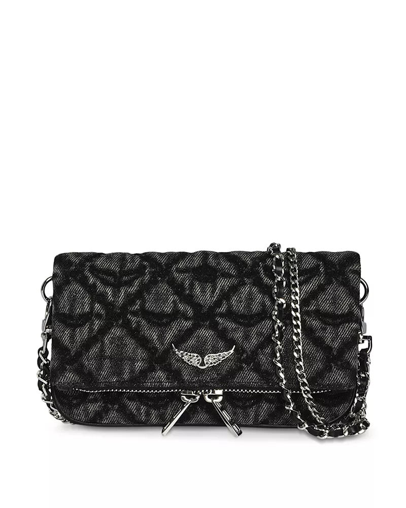 Zadig & Voltaire Rock Nano Denim Monogram Crossbody Bag