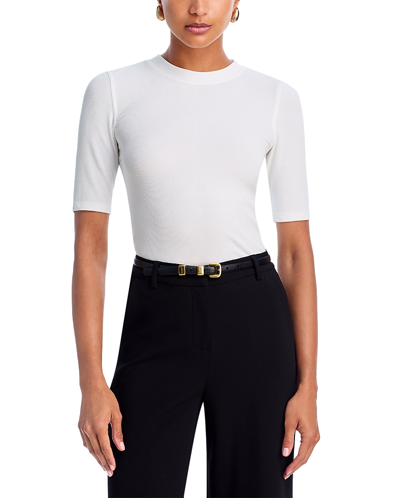 Frame Rib Crewneck Tee In White