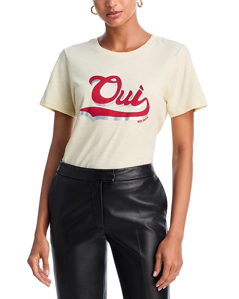 Cinq À Sept Cinq A Sept Vintage Oui Mon Amour Shrunken Tee In Neutral