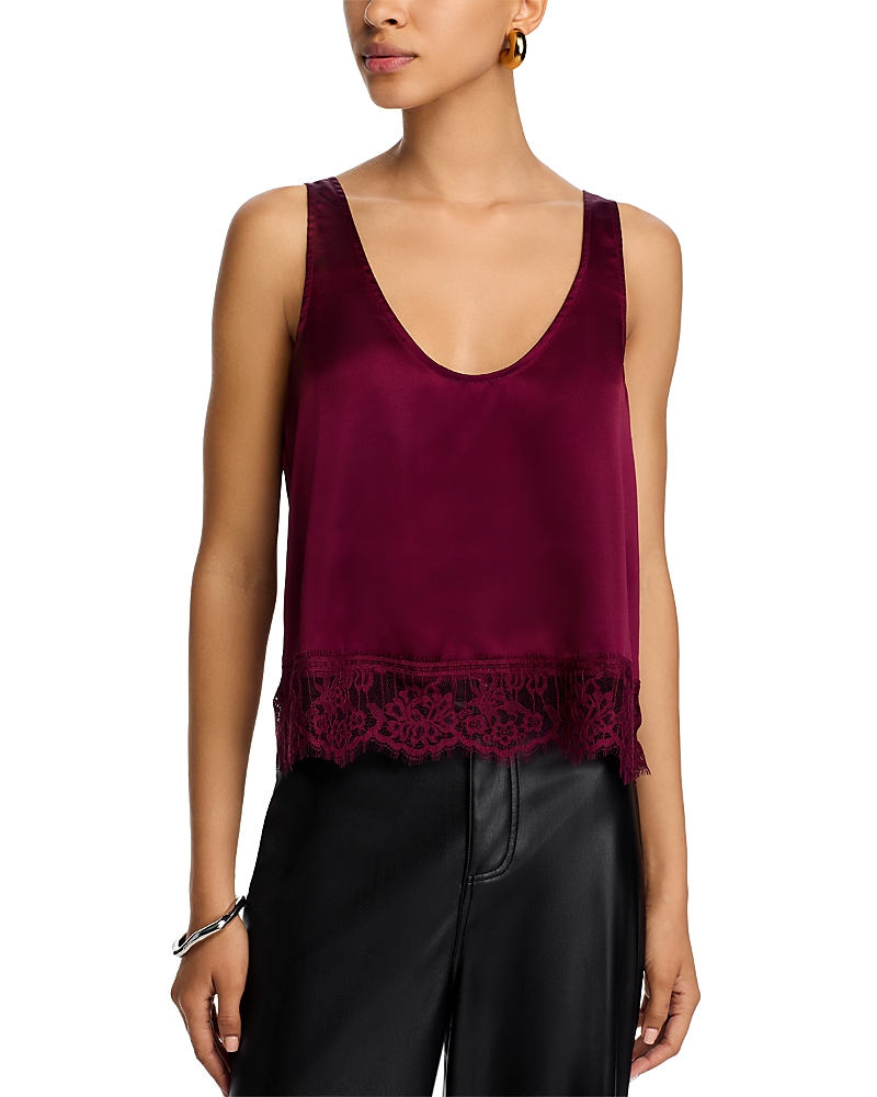 Steve Madden Coraline Lace Trim Top In Purple