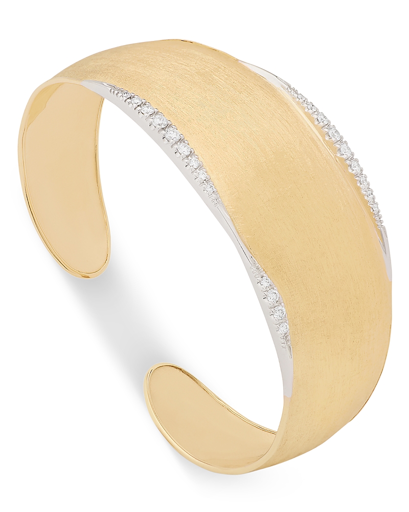 Marco Bicego Diamond Pave Cuff Bracelet In 18k Yellow Gold, 0.36 Tcw In Gold