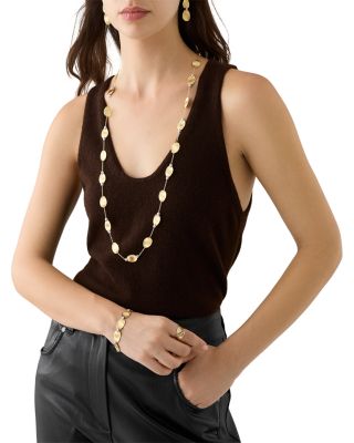 Diamond Accented Long Necklace in 18K Yellow Gold, 0.79 tcw