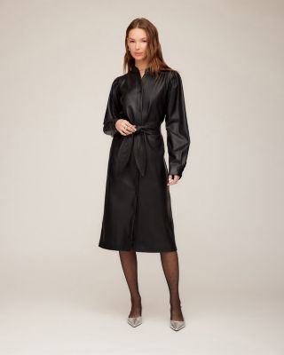 Jennifer Faux Leather Shirtdress