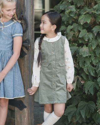  Girls' Organic Corduroy Button Front Jumper - Little Kid, Big Kid